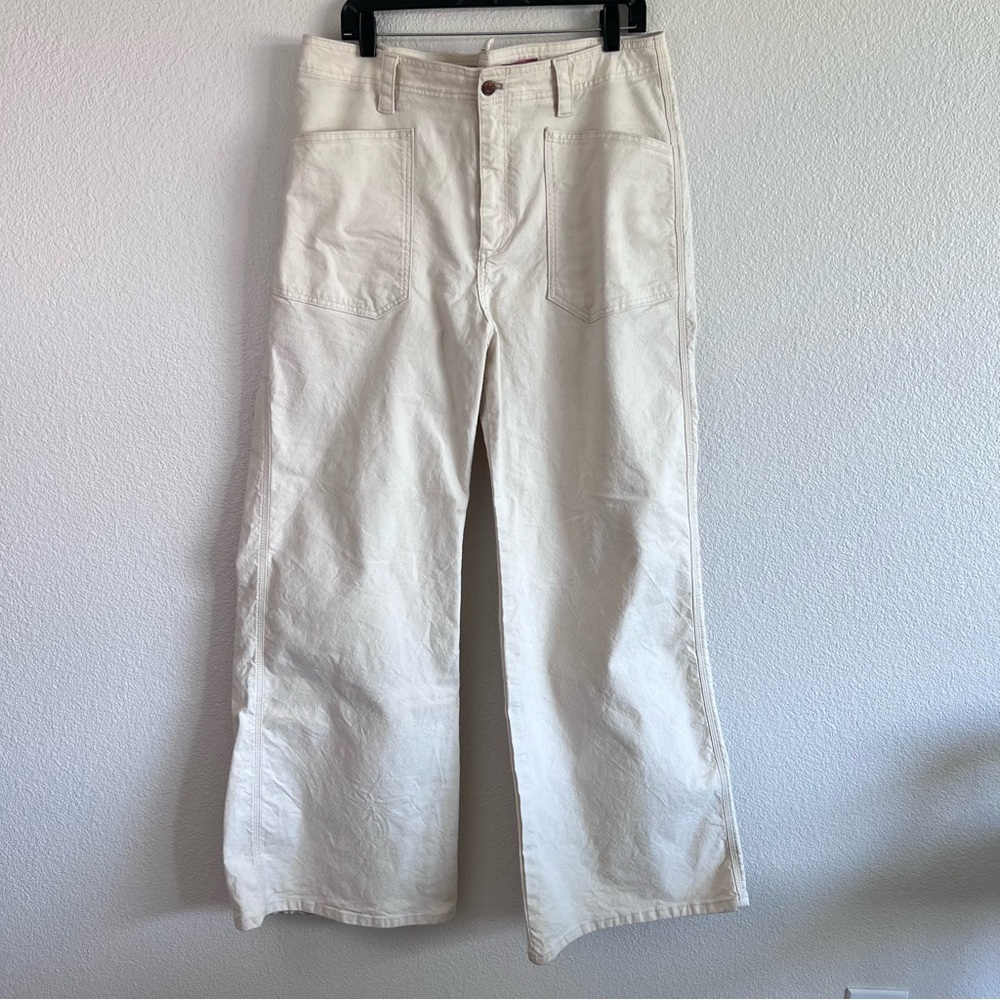 Pilcro Women’s The Carpenter Wide Leg Pants‎ Cream 33T - Picture 2 of 16